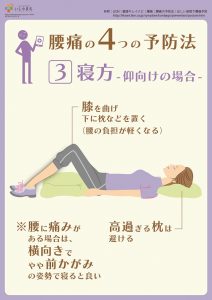 腰痛の4つの予防法 寝方―仰向けの場合―