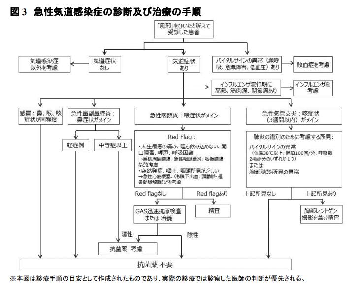 急性気道感染症の診断及び治療の手順