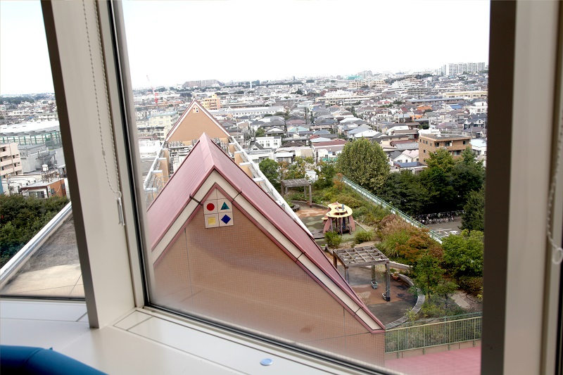 病室の窓からの風景